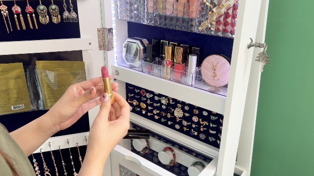 置物 Sparkle4c_Jewelry Amazon.com: FOMNEY Full Length Mirror with Storage, 61